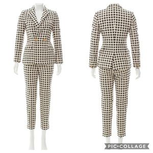 Steven Alan gingham suit blazer, trousers 2 XS